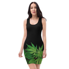 Load image into Gallery viewer, Cannabis Print Fitted Dress
