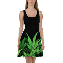 Load image into Gallery viewer, Cannabis Print &quot;Little Black&quot; Dress
