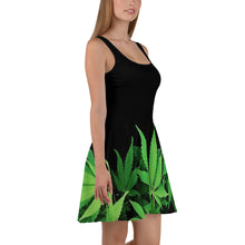Load image into Gallery viewer, Cannabis Print &quot;Little Black&quot; Dress
