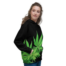 Load image into Gallery viewer, Cannabis Print Unisex Hoodie w/ Front Pocket
