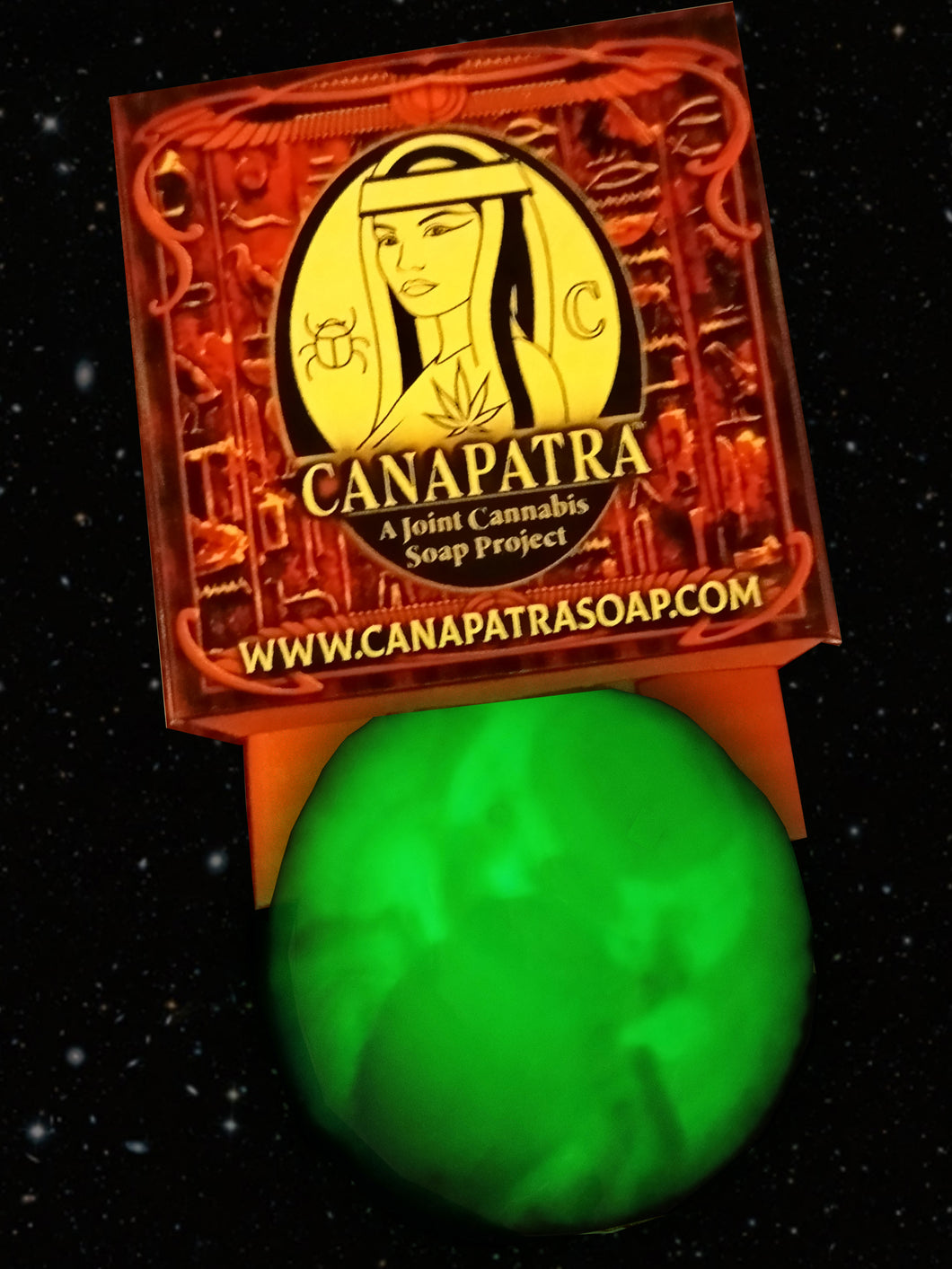 Canapatra Soap - Create Your Own Hemp Soap / Stardust Glo in the Dark Scarab 3 oz. (6  Bar Batch)